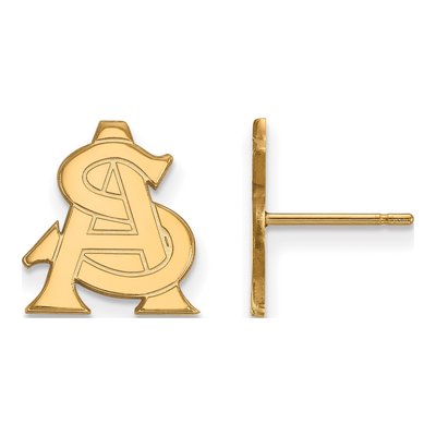 Arizona State University 10K Yellow Gold Sun Devils Small Stud Earrings
