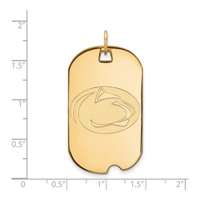 Pennsylvania State University 10K Yellow Gold Large Penn Lion Dog Tag Pendant – view 2