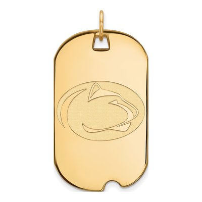 Pennsylvania State University 10K Yellow Gold Large Penn Lion Dog Tag Pendant