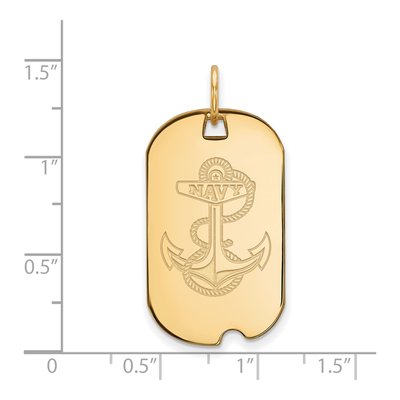 United States Naval Academy 10K Yellow Gold Small US Anchor Dog Tag Pendant – view 2