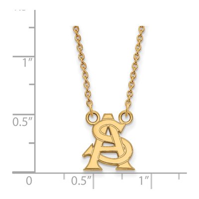 Arizona State University 10K Yellow Gold A-S Small Necklace – view 2