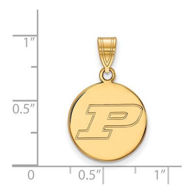 Purdue University 10K Yellow Gold Medium Disc Letter P Pendant – view 2
