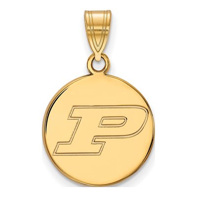 Purdue University 10K Yellow Gold Medium Disc Letter P Pendant