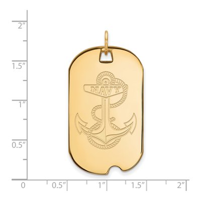 United States Naval Academy 10K Yellow Gold Large US Anchor Dog Tag Pendant – view 2