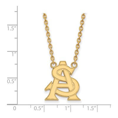 Arizona State University 10K Yellow Gold A-S Large Pendant Necklace – view 2
