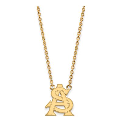 Arizona State University 10K Yellow Gold A-S Large Pendant Necklace