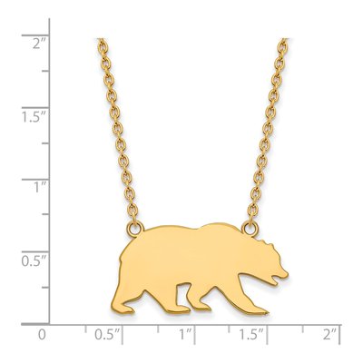 University of California Berkeley 10K Yellow Gold Large UC Bear Pendant Necklace – view 2