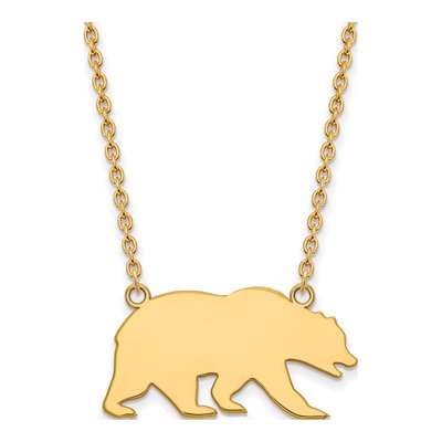 University of California Berkeley 10K Yellow Gold Large UC Bear Pendant Necklace