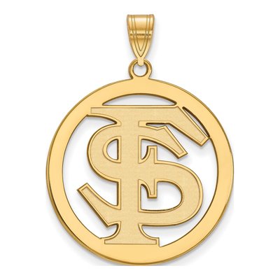 Florida State University 10K Yellow Gold F-S Circle Pendant