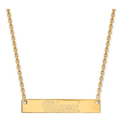 Miami University 10K Yellow Gold Ohio Small Bar Necklace