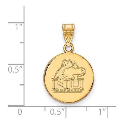 Northern Illinois University 10K Yellow Gold Medium NIU Huskies Disc Pendant – view 2