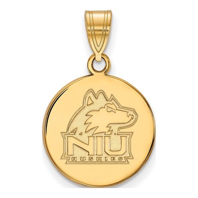 Northern Illinois University 10K Yellow Gold Medium NIU Huskies Disc Pendant