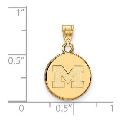 University of Michigan 10K Yellow Gold Small Letter M Pendant – view 2