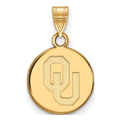 University of Oklahoma 10K Yellow Gold O-U Small Disc Pendant
