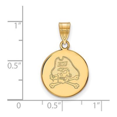 East Carolina University 10K Yellow Gold Medium Pirates Disc Pendant – view 2