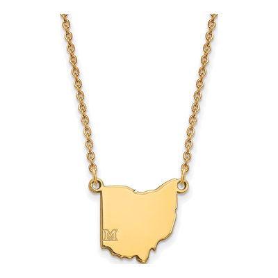 Miami University 10K Yellow Gold Ohio Pendant Necklace