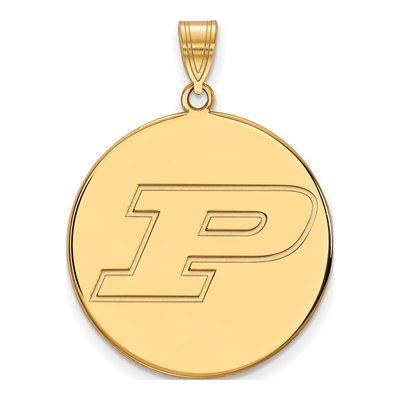 Purdue University 10K Yellow Gold Extra Large Disc Letter P Pendant