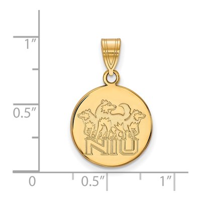 Northern Illinois University 10K Yellow Gold Medium NIU Huskies Disc Pendant – view 2