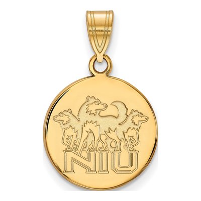 Northern Illinois University 10K Yellow Gold Medium NIU Huskies Disc Pendant