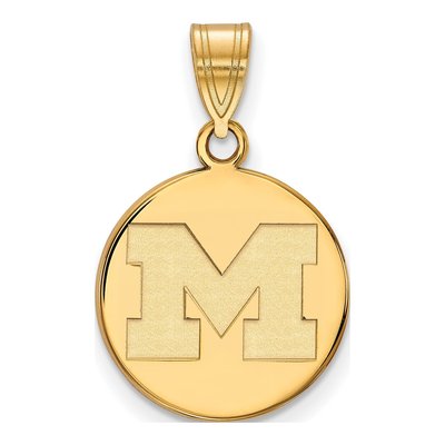 University of Michigan 10K Yellow Gold Medium Wolverines Letter M Pendant