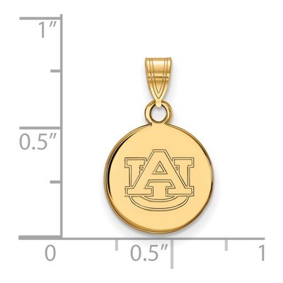 Auburn University 10K Yellow Gold Small Disc Pendant – view 2
