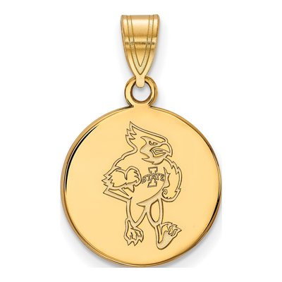 Iowa State University 10K Yellow Gold Medium Cardinal Disc Pendant