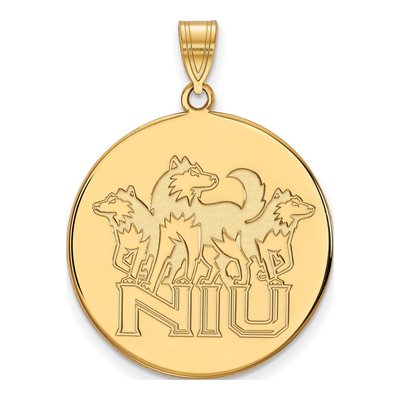 Northern Illinois University 10K Yellow Gold NIU Huskies Extra Large Disc Pendant