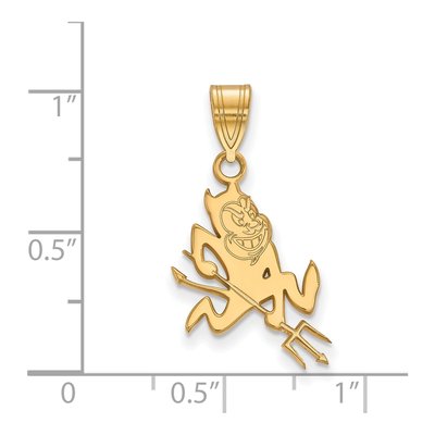 Arizona State University 10K Yellow Gold Medium Sun Devil Pendant – view 2