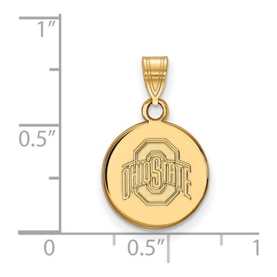 Ohio State University 10K Yellow Gold Small Disc Pendant – view 2