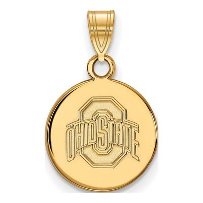 Ohio State University 10K Yellow Gold Small Disc Pendant