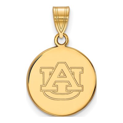 Auburn University 10K Yellow Gold Medium Disc Pendant