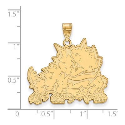 Texas Christian University 10K Yellow Gold Horned Frog Extra Large Pendant – view 2