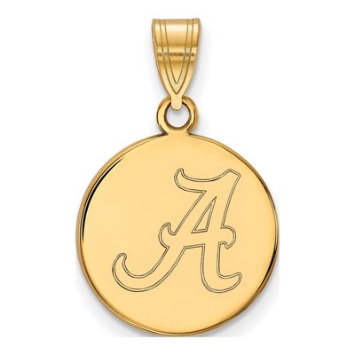 University of Alabama 10K Yellow Gold Medium Disc Letter A Pendant