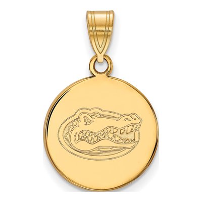 University of Florida 10K Yellow Gold Medium Gator Disc Pendant