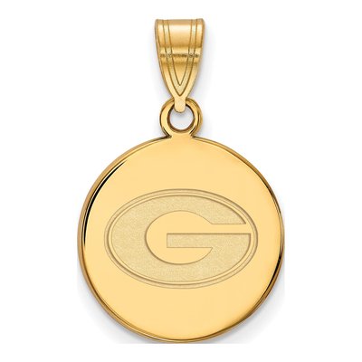 University of Georgia 10K Yellow Gold Medium Disc Letter G Pendant
