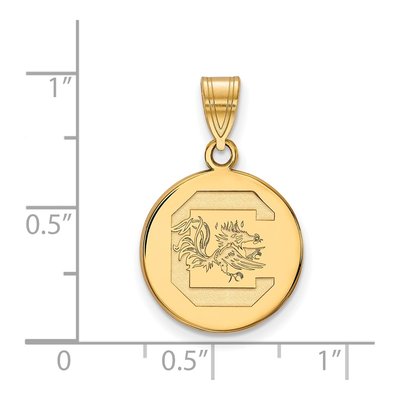 University of South Carolina 10K Yellow Gold Medium Disc Pendant – view 2