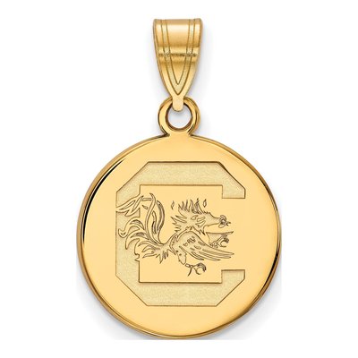 University of South Carolina 10K Yellow Gold Medium Disc Pendant