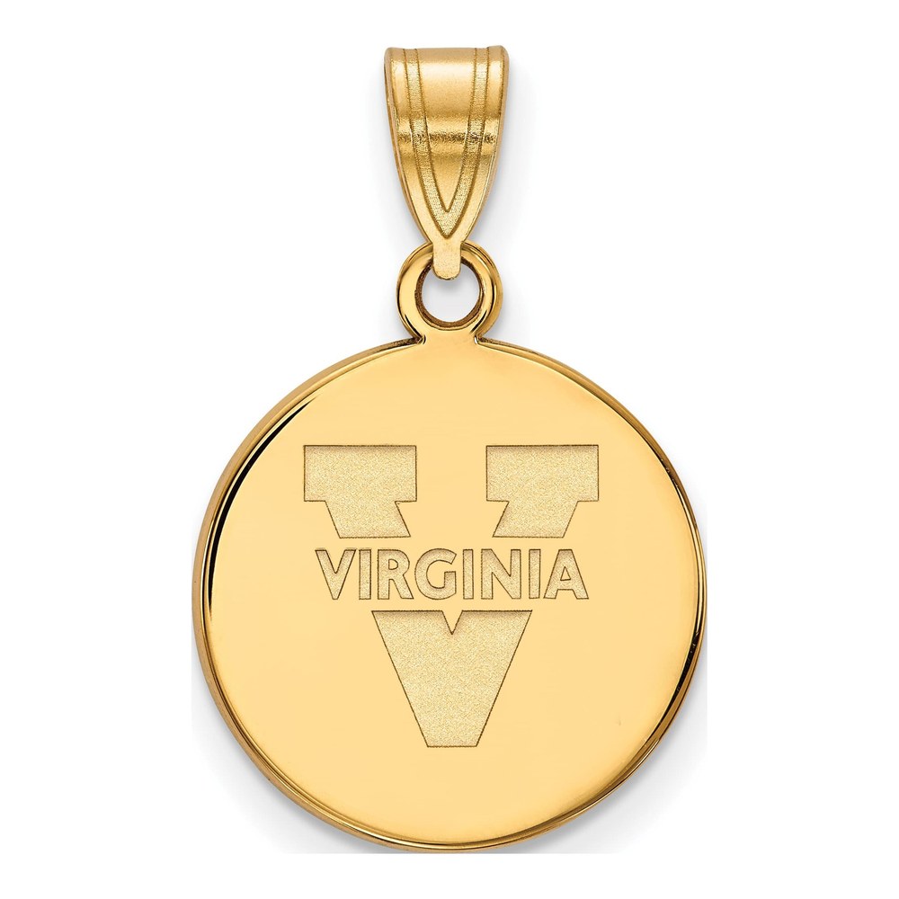 University of Virginia 10K Yellow Gold UVA Medium Disc Pendant