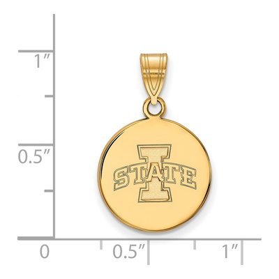 Iowa State University 10K Yellow Gold Medium Disc Pendant – view 2