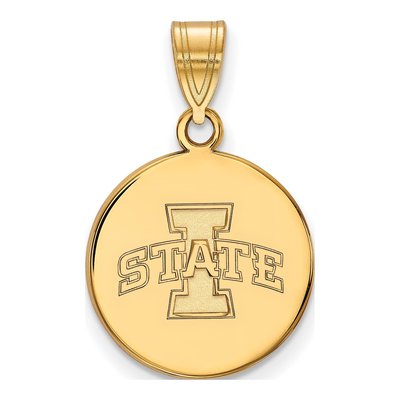 Iowa State University 10K Yellow Gold Medium Disc Pendant