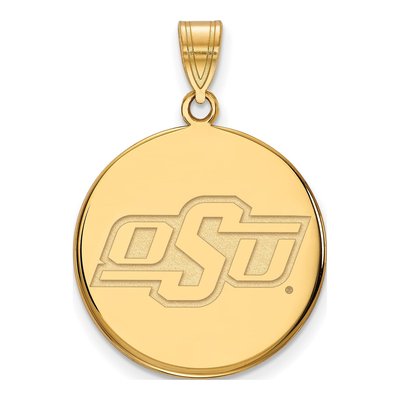 Oklahoma State University 10K Yellow Gold O-S-U Large Disc Pendant