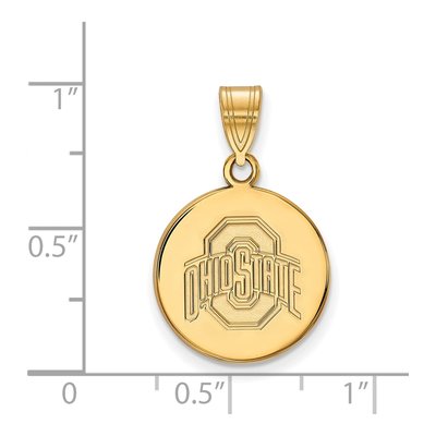 Ohio State University 10K Yellow Gold Medium Disc Pendant – view 2