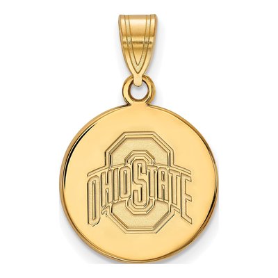 Ohio State University 10K Yellow Gold Medium Disc Pendant