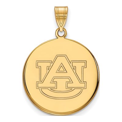Auburn University 10K Yellow Gold Large Disc Pendant