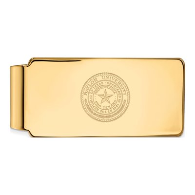 10K Yellow Gold Logoart Baylor University Crest Money Clip