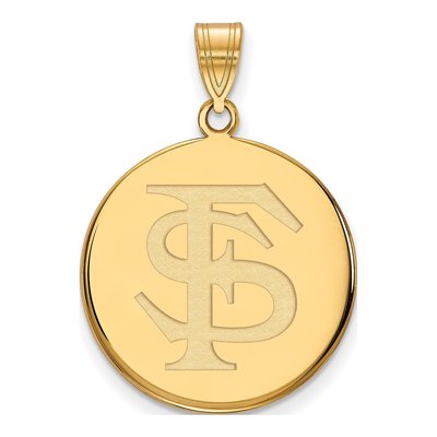 Florida State University 10K Yellow Gold Large Disc Pendant
