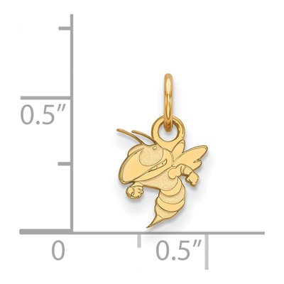 Georgia Institute of Technology 10K Yellow Gold Tech Jacket Extra Small Pendant – view 2