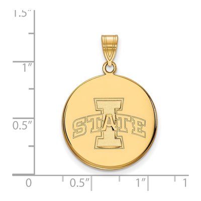 Iowa State University 10K Yellow Gold Large Disc Pendant – view 2