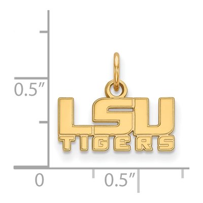 Louisiana State University 10K Yellow Gold L-S-U Tigers Extra Small Pendant – view 2