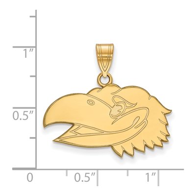 University of Kansas 10K Yellow Gold Jayhawk Medium Pendant – view 2